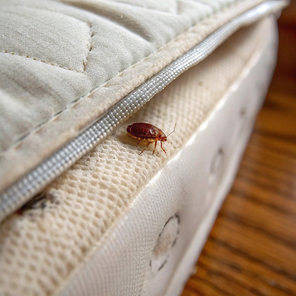 bug at bed with pillow