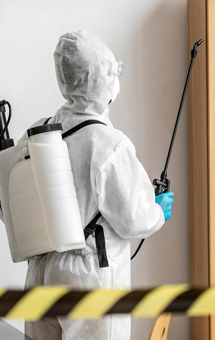 person special equipment disinfecting restricted area