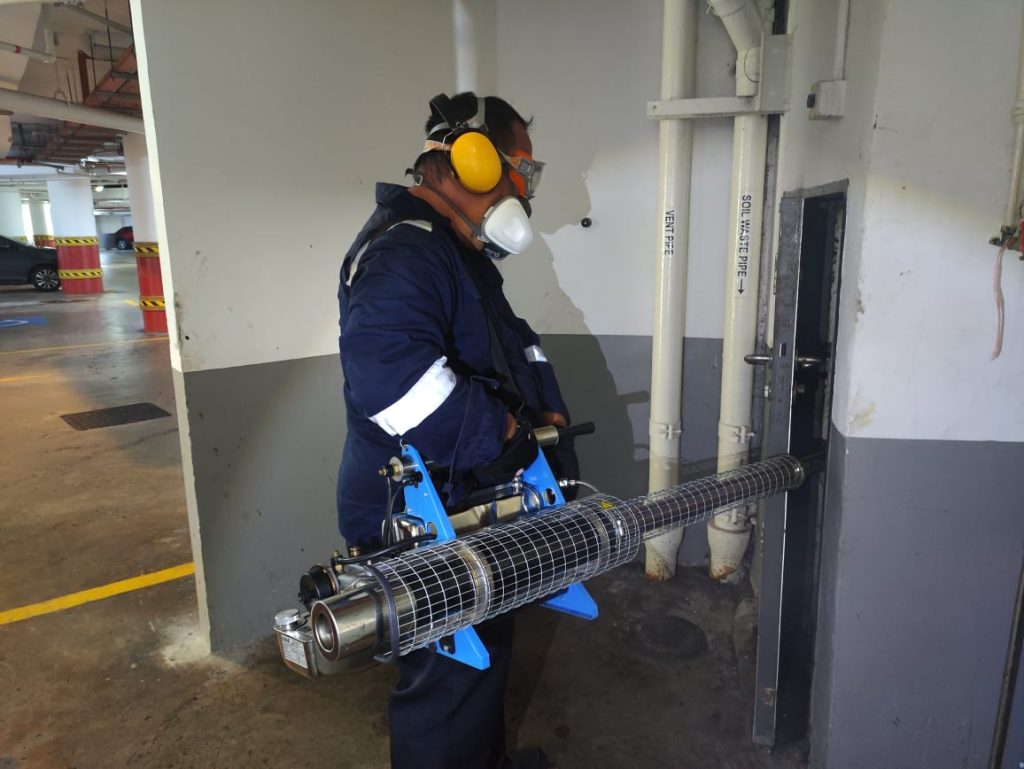 Cockroach bin chute spraying in Singapore